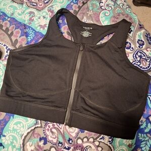 Torrid Black Zip Front Sports Bra